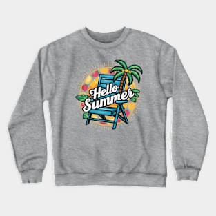 Hello summer and happy day Crewneck Sweatshirt